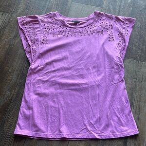 ⭐️Ann Taylor Purple eyelet t-shirt blouse